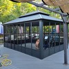 Solarium Sunroom Permanent Hardtop Gazebo Galvanized Steel Double Roof Aluminum Outdoor Screen House for Lawn Deck Backyard Grey - 2 of 4
