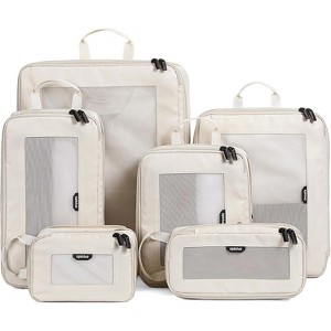 Compression Packing Cubes - 4 Set Durable Travel Organizer Bags Mesh Top, Expandable Travel Accessories Carry - 1 of 4