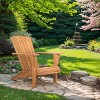 SENPUKI Solid Teak Wood Adirondack Chair, Weatherproof Patio Lounge Chiar w/Finger Back and Wide Armrest Designed - 4 of 4