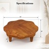 Costway 16" Flower-shaped Riser Board Teak Wood Pedestal Stand Farmhouse Plant Holder - 3 of 4