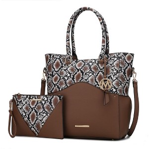 MKF Collection Iris Snake Embossed Women’s Tote Bag with matching Wristlet Pouch by Mia K - 1 of 4