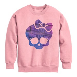 Boys' - Mattel - Monster Skull & Bow Graphic Long Sleeve Fleece Sweatshirt - 1 of 3