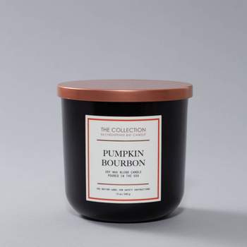 2-Wick Black Glass Pumpkin Bourbon Lidded Jar Candle 12oz - The Collection by Chesapeake Bay Candle