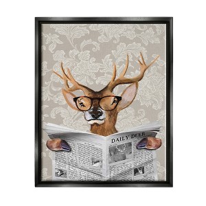 Stupell Industries Deer Reading Newspaper With Big Glasses - 1 of 4