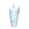 Zak Designs Stitch 30oz Stainless Steel Vacuum Sutton Slim Straw Tumbler with Handle - 3 of 4