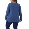 Agnes Orinda Women's Plus Size Long Sleeve V Neck Loose Fashion Buttons Tunic Blouse - 4 of 4