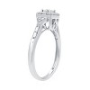 GILDED 1/4 CTTW Natural Diamond Cushion Shaped Ring in Sterling Silver with Miracle Plating, Size 7 - 2 of 4