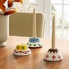 3pk Painted Ceramic Taper Candle Holders - Threshold™ - 2 of 3