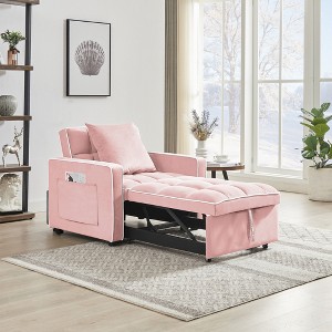 PAGED Multifunctional Sofa Bed Folding Sofa Bed Single Sofa Recliner with Curved Backrest for Living Room, Apartment - 1 of 4