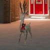 Northlight 74" LED Lighted Champagne Deer with Red Bow Outdoor Christmas Decoration - 2 of 4