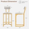 Garvee Bar Stools Set, Counter Height Bar Stools with Soft Velvet Upholstery & Metal Legs, Kitchen Island Stools with Back for Home Bar - 2 of 4