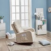 Rocking Chair, Modern Nursery Rocking Chair, Oversize Upholstered Armchair With Solid Wood Leg, Tall Back, Comfy Rocker For Living Room Bedroom - 4 of 4