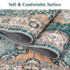 Washable Rug Vintage Floral Distressed Rug Soft Foldable Stain Resistant Non-Slip Indoor Carpet for Bedroom Living Room - 4 of 4