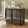 Racxily Furniture Style Dog Crate for Small and Medium Dogs, Wooden Pet Cage, Dog Kennel End Table, Crate with Double-Doors, Brown - 2 of 4