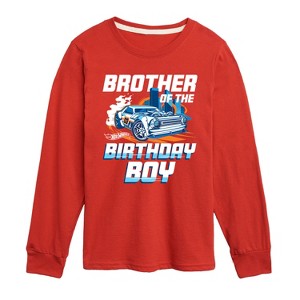 Boys' - Hot Wheels - Brother Of Birthday Boy Long Sleeve Graphic T-Shirt - 1 of 3