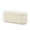 TUYOHW Modern Storage Ottoman Bench, Upholstered Bed Bench with Storage, Bed Stool with Safety Hinge for Bedroom, Cream - 2 of 4