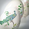 Sullivans 5" Peacock & Floral Ceramic Eggs Set of 2 - 2 of 3
