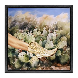 Stupell Industries Cowgirl Boot & Cactus, 18" x 18" - 1 of 4