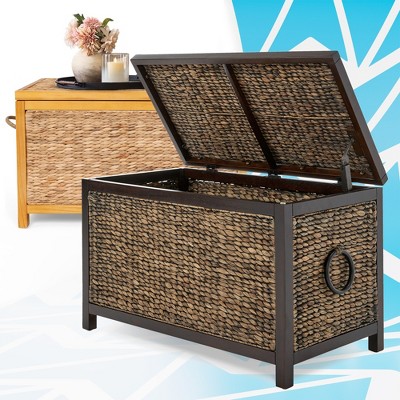 Click Decor ClickDecor Wilson Storage Trunk, Rustic Black Wicker : Target