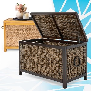 Click Decor ClickDecor Wilson Storage Trunk, Rustic Black Wicker : Target