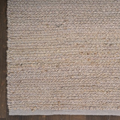 Handmade Gray and Beige Jute Rectangular Rug 2' x 3'