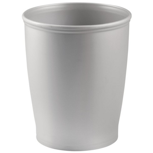 Mdesign Modern Plastic Round Small Trash Can Wastebasket Gray