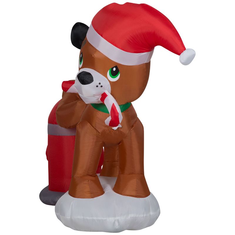 Gemmy Christmas Inflatable Tinkle Tidings with Puppy and Fire Hydrant, 3 ft Tall, Multi, 3 of 7