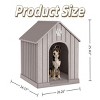 SEVOBAL Pet Crates and Houses Ventilated Dog House with Elevated Floor, Weatherproof Puppy Shelter for Breeds Easy Clean, Brown, 26.26"*24.57"*25.83" - 3 of 4