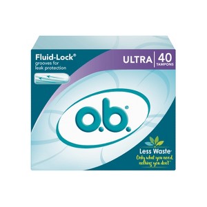 o.b. Non-Applicator Ultra Absorbency Tampons - Unscented - 40ct - 1 of 4