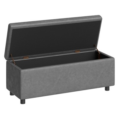 Storage Ottoman Bench, Mid-Century Modern Entryway Bedroom Bench