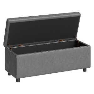 Storage Ottoman Bench, Mid-Century Modern Entryway Bedroom Bench - 1 of 4