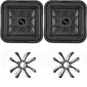 Kicker (2) 46L7T124 L7T L7-Thin 12-Inch (30cm) Subwoofer, Dual Voice Coil, 4-Ohm, 600 Watt w/ Cast Aluminum Grill Bundle - 1 of 4