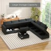 Ainfox 6-Seat Sofa And 2 Ottoman Sofa Dark Grey - 4 of 4