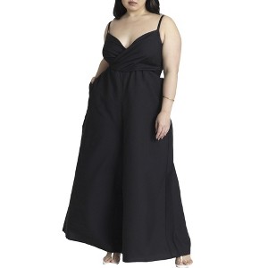 ELOQUII Women's Plus Size Wide Leg Jumpsuit - 1 of 4