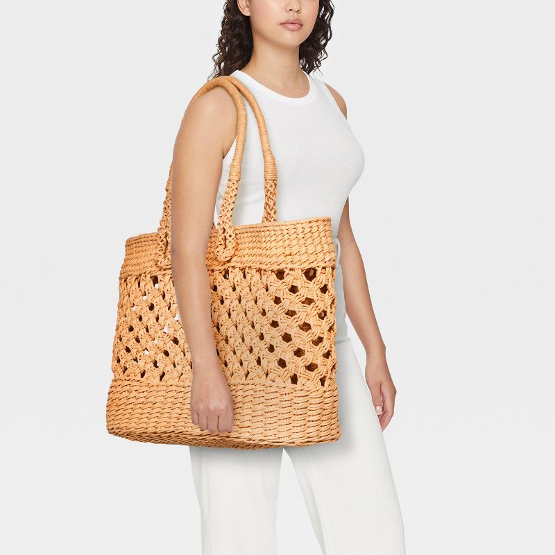 Large Straw Tote Handbag - A New Day™, 3 of 9