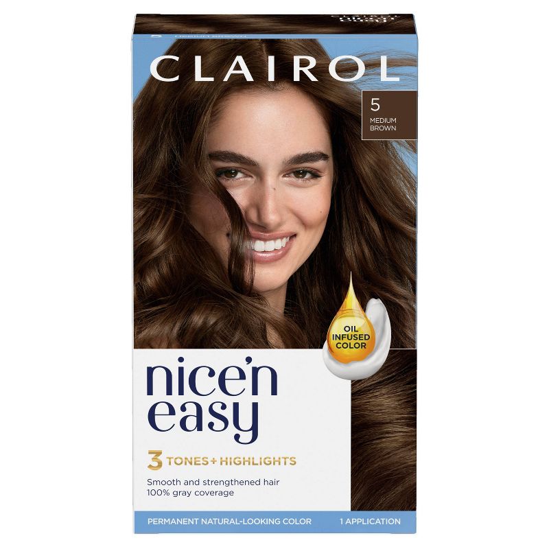 Clairol Nice'n Easy Permanent Hair Color - Brown, 1 of 13