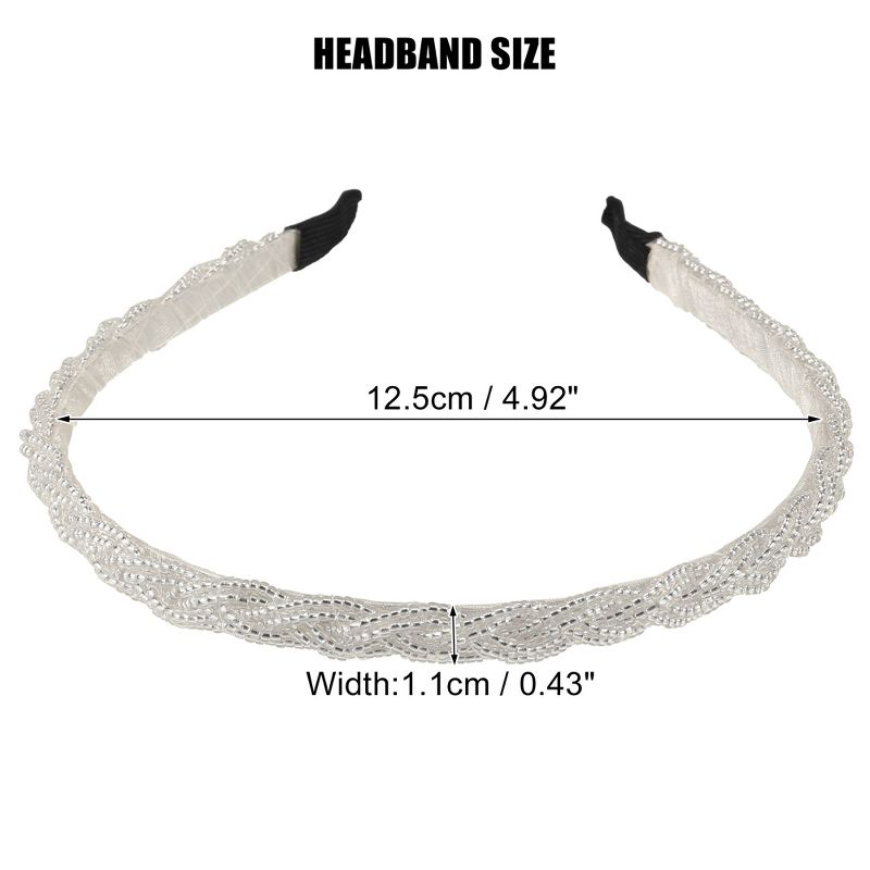 Unique Bargains Women's Beaded Hair Hoop Headband Accessories Hairband 0.43 Inch Wide 1 Pc, 4 of 7