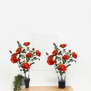 2 pcs Artificial Peony Trees,Faux Peony Plant in Pot, Artificial Peony Tree with Green Leaves for Living Room, Office, Home - 1 of 4