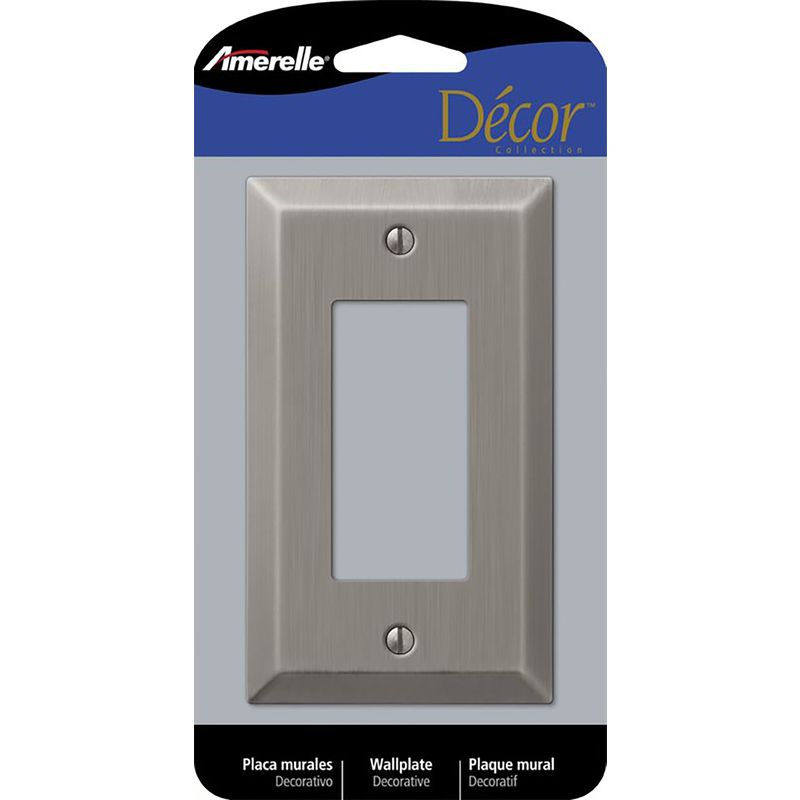 Amerelle Century Antique Nickel 1 gang Stamped Steel Decorator Wall Plate 1 pk, 1 of 2