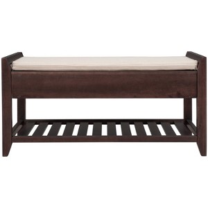 FONTOI Shoe Rack with Cushioned Seat and Drawers, Shoe Racks with Sliding Drawers, Ridded Base, Handles, Espresso, 14"*19.8"*39" - 1 of 4