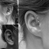 3 Pairs Sterling Silver Stud Earrings: 3mm Ball, Round CZ & Pearl Set for Cartilage & Tragus - 4 of 4
