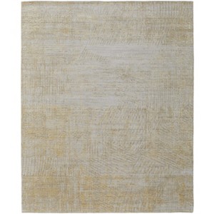 Yellow and Ivory Abstract Hand Woven Area Rug - 1 of 4