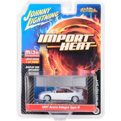 1997 Acura Integra Type R White w/Red Interior "Import Heat" Ltd Ed 2400 pcs 1/64 Diecast Model Car by Johnny Lightning