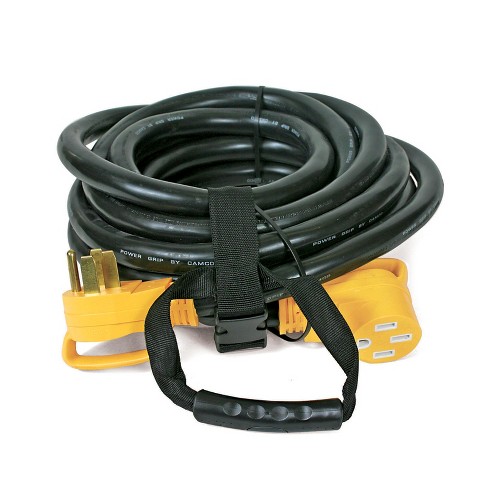 Camco Power Grip Outdoor 30 Ft. L Black Extension Cord 6/3 + 8/1