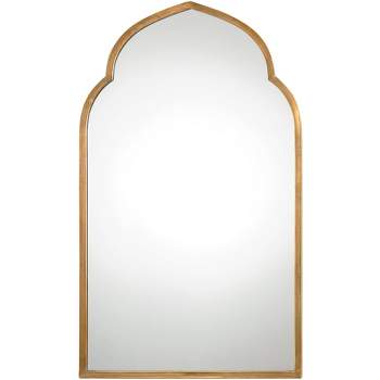 Uttermost Kenitra 40" x 24" Moroccan Arch Top Gold Wall Mirror