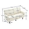 Grungis Mid Century Modern Loveseat Sofa,2-Seat Upholstered Sofa with USB & Removable Pillow Cover,Boucle Couch for Living Room,Bedroom - 4 of 4