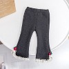 MyKids-Usa Baby Girl Solid Color Mesh Patched Design Fleece Thickened Pants - 3 of 4