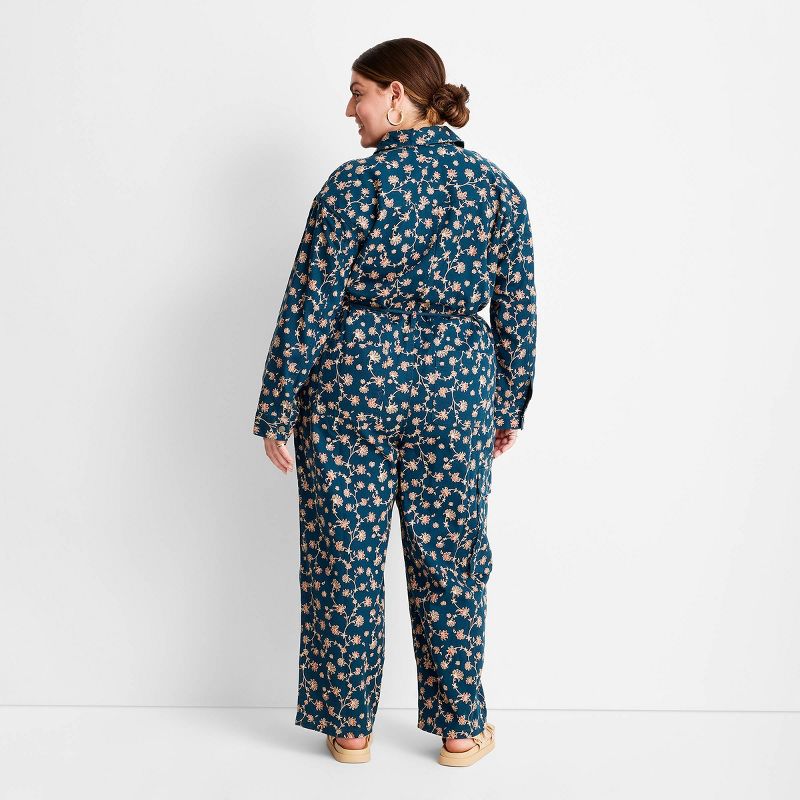Women's Floral Print Long Sleeve Zip-Front Boilersuit - Future Collective™ with Jenny K. Lopez, 2 of 7