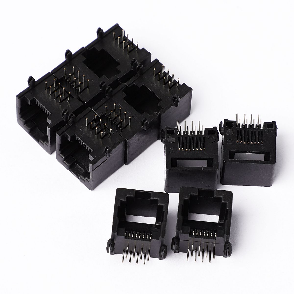 Unique Bargains Plastic Unshielded Black RJ45 PCB Jack Connector 10 Pcs - thumbnail 4