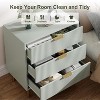 3 Drawer Dresser for Bedroom, 30" Tall Modern Chest of Drawers with Gold Metal Handles & Anti-Tipping Device, Fluted Wooden Dresser Organizer - 4 of 4
